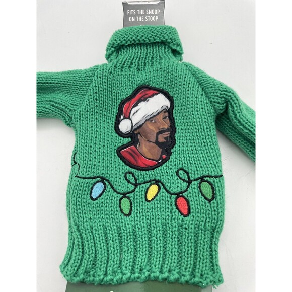 Snoop On The Stoop Dogg Green Novelty Wine Christmas Knit Sweater NEW Fits Doll - Picture 2 of 5